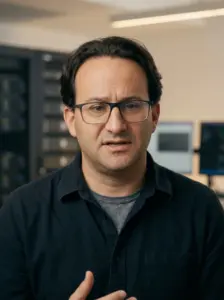 Illustrated portrait of Jared Kaplan, Anthropic co-founder and scaling laws researcher
