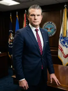 Illustrated portrait of Pete Hegseth, US Secretary of Defense who issued ultimatum to Anthropic